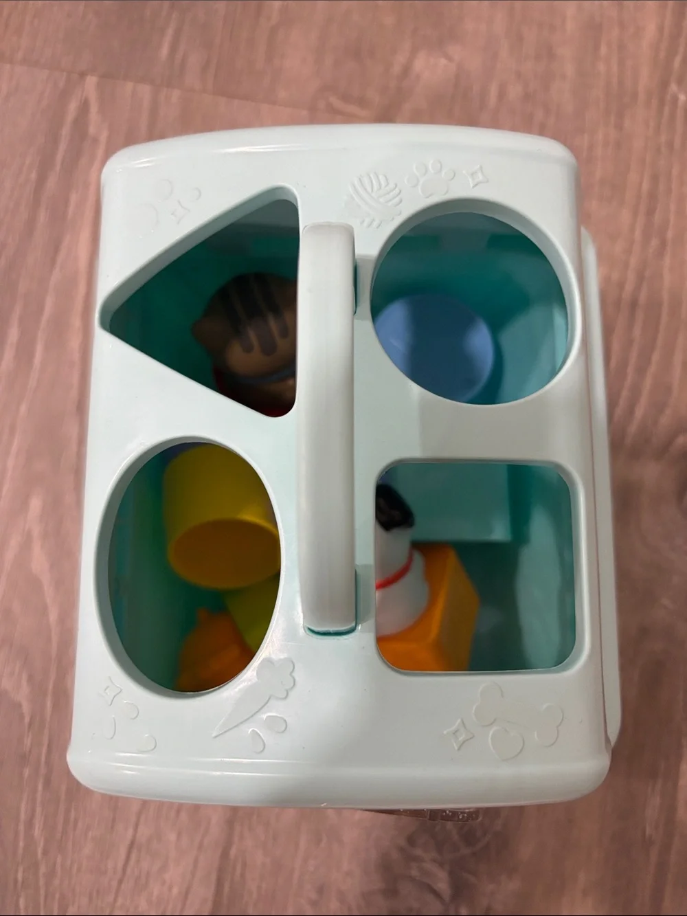 Kids Toy Pet Carrier Playset Shape Sorter - Light Blue
